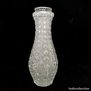 Vintage: Jarrón vintage de vidrio prensado Oberglas de Stölzle 1970 - 25 cm